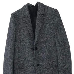 Cos gray wool herringbone long coat.